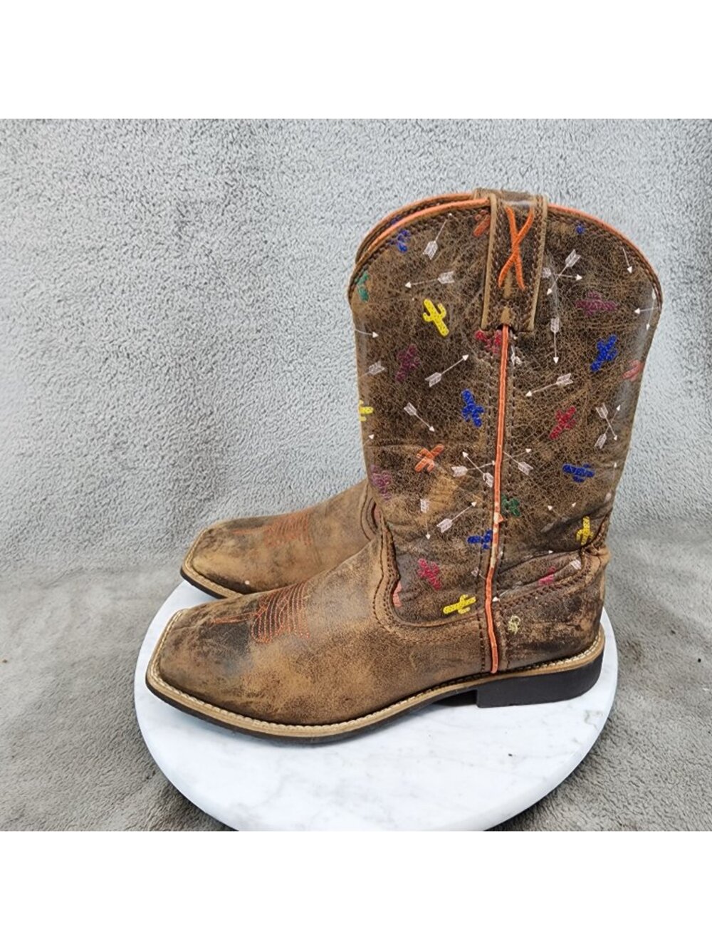 Twisted X Shoes Boys 3 Brown Leather Top Hand Western Boots *Read*